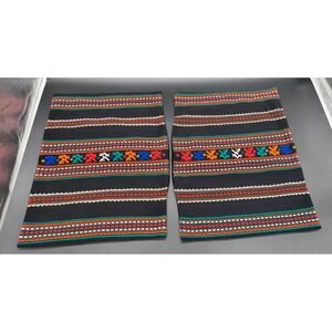 2 Vintage Tharri Style Balochi Woven Throw/Accent Covers-Ethnic Balochi Pattern